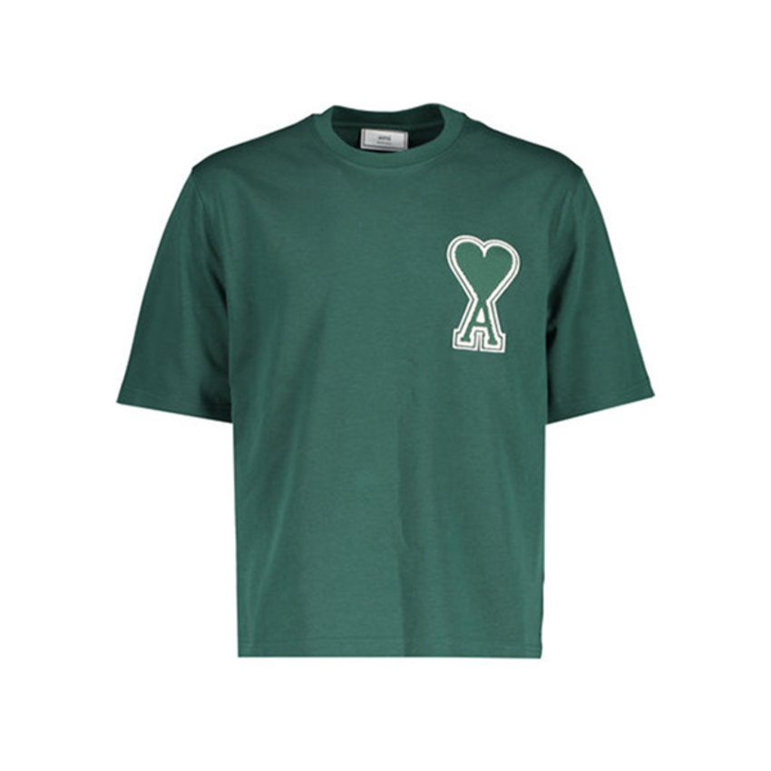 AMI Paris AMI Large Applique A Heart Tee Green