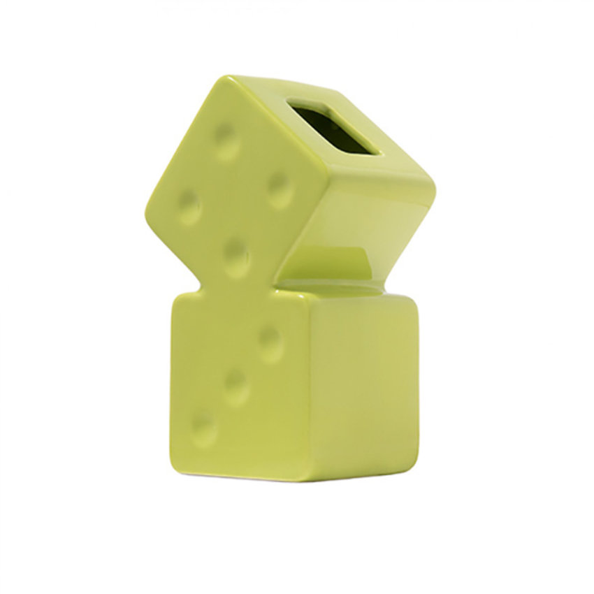 Stussy Dice Ceramic Vase Lime