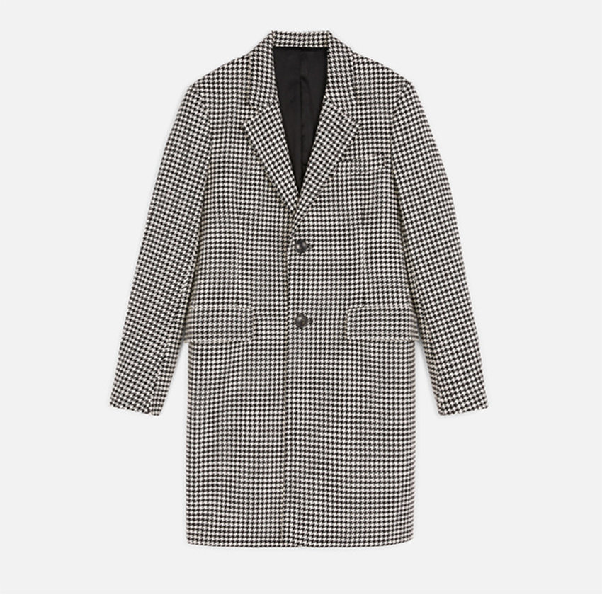 AMI Paris AMI Two Buttons Coat Wool Houndstooth Black Off White