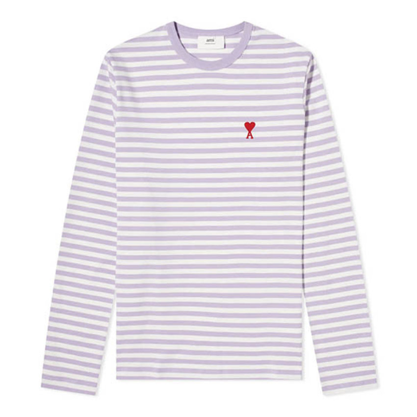 AMI Paris AMI Longsleeve Stripe Lila