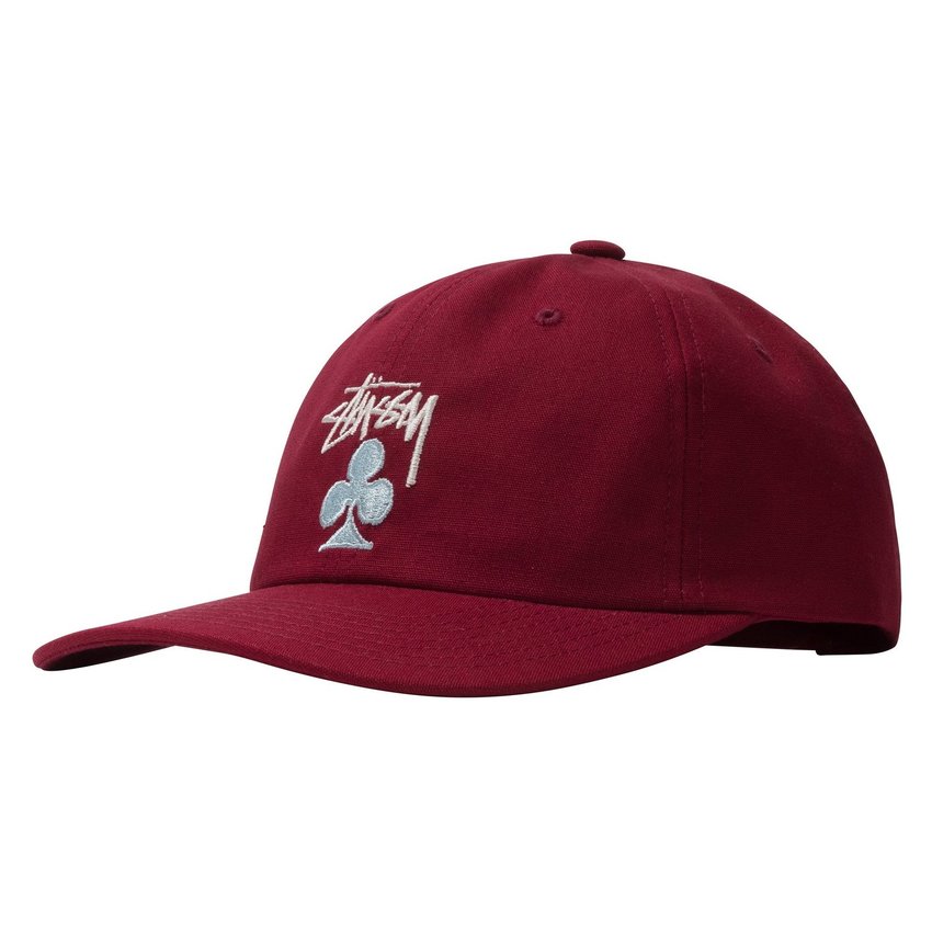 Stussy Stock Club Low Pro Cap Burgundy