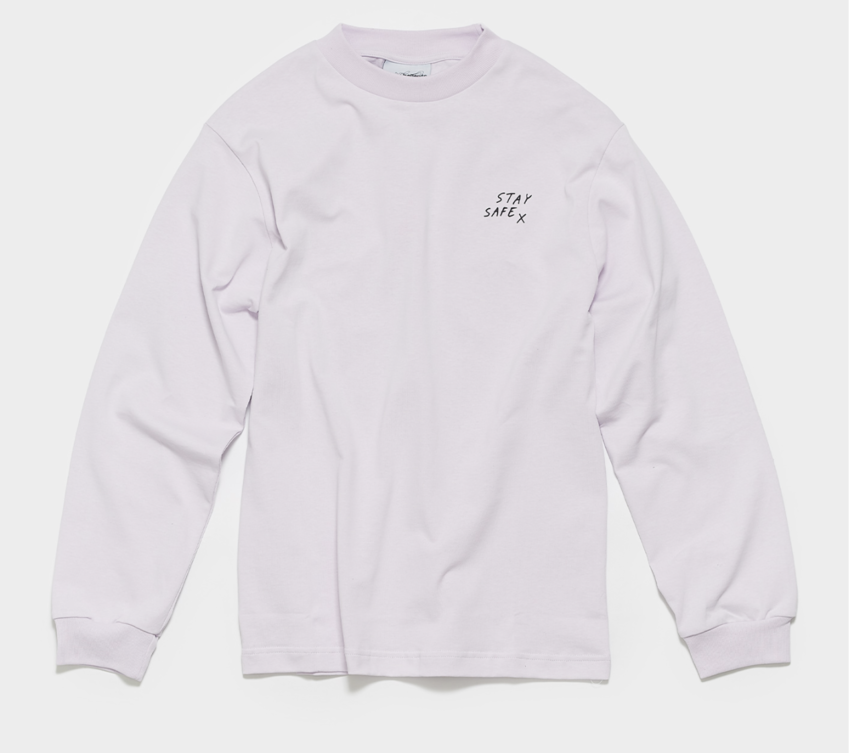 Stay Safe LS Tee Lavender