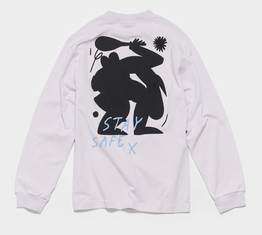 Stay Safe LS Tee Lavender