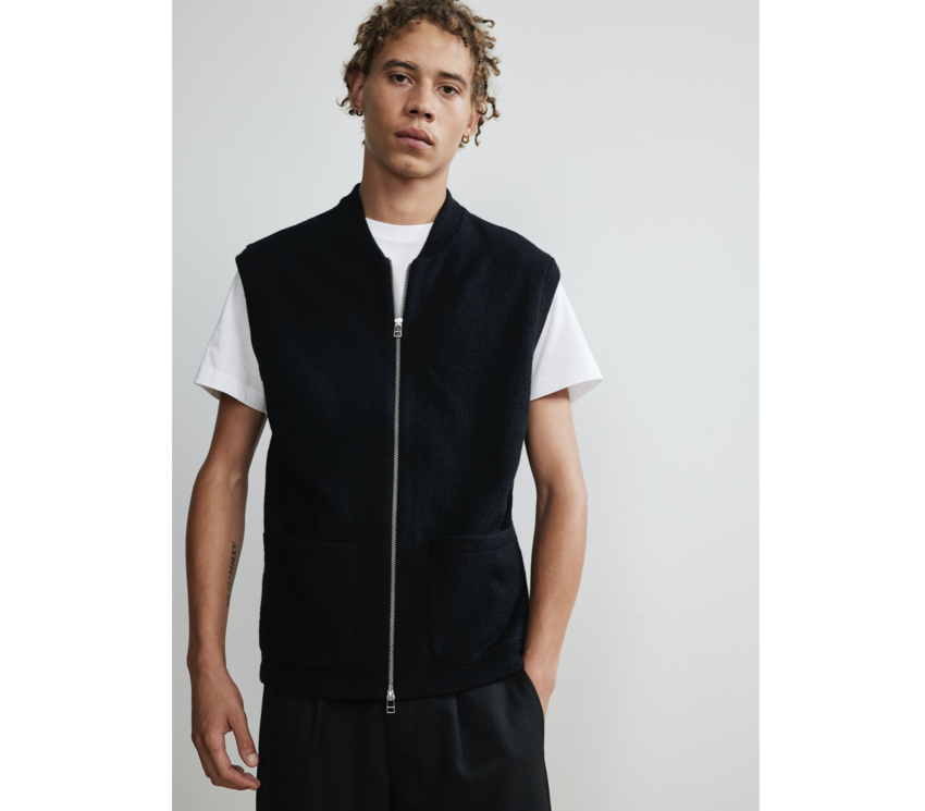 NN07 Boiled Zip Vest Black