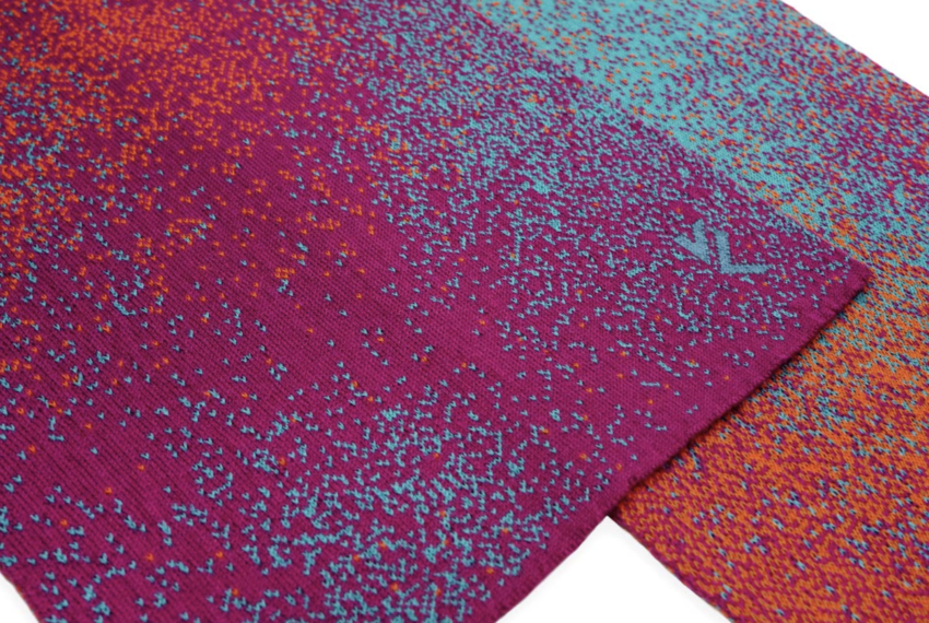 Scarf Pixel Turqoise Fuchsia Orange
