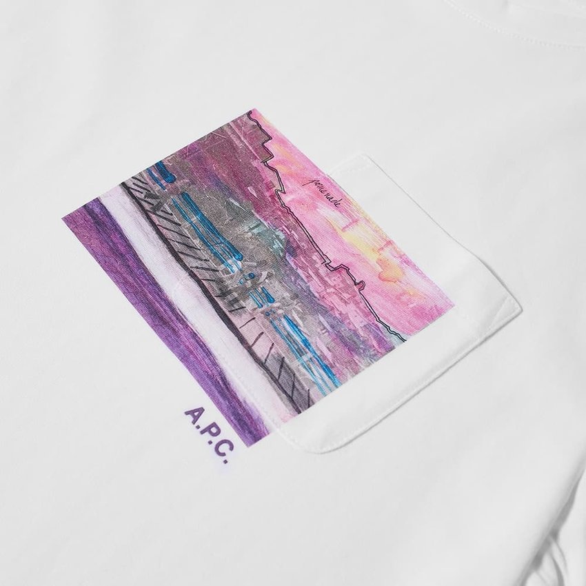 A.P.C. A.P.C. Elias Pocket Print Tee White