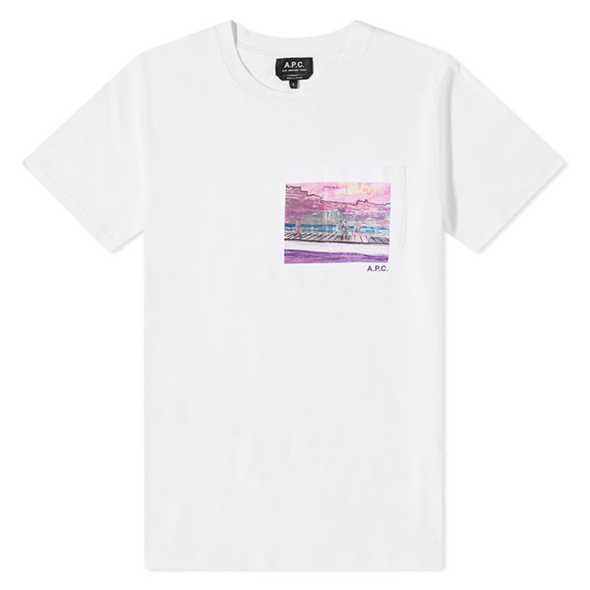 A.P.C. A.P.C. Elias Pocket Print Tee White
