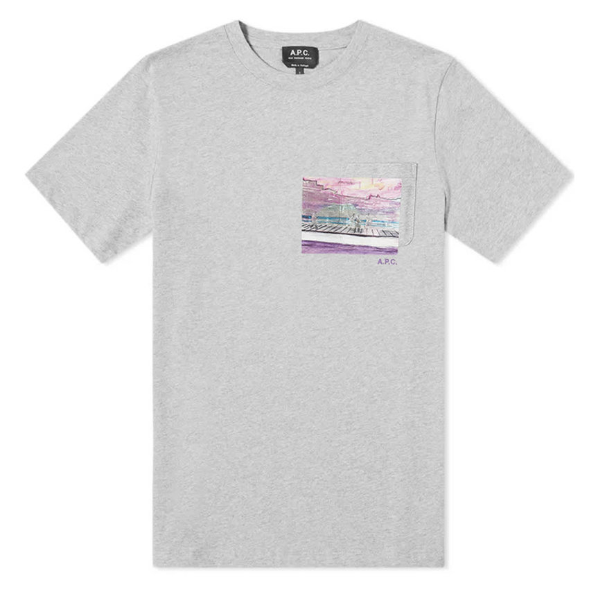 A.P.C. A.P.C. Elias Pocket Print Tee Grey
