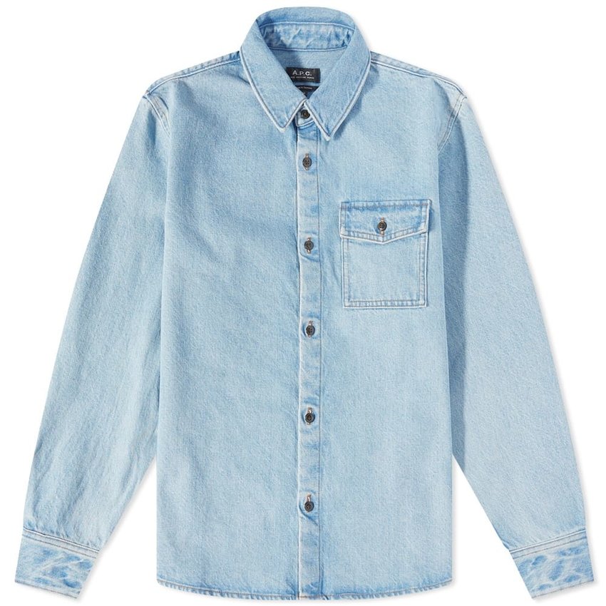 A.P.C. Valerian Denim Overshirt Bleached