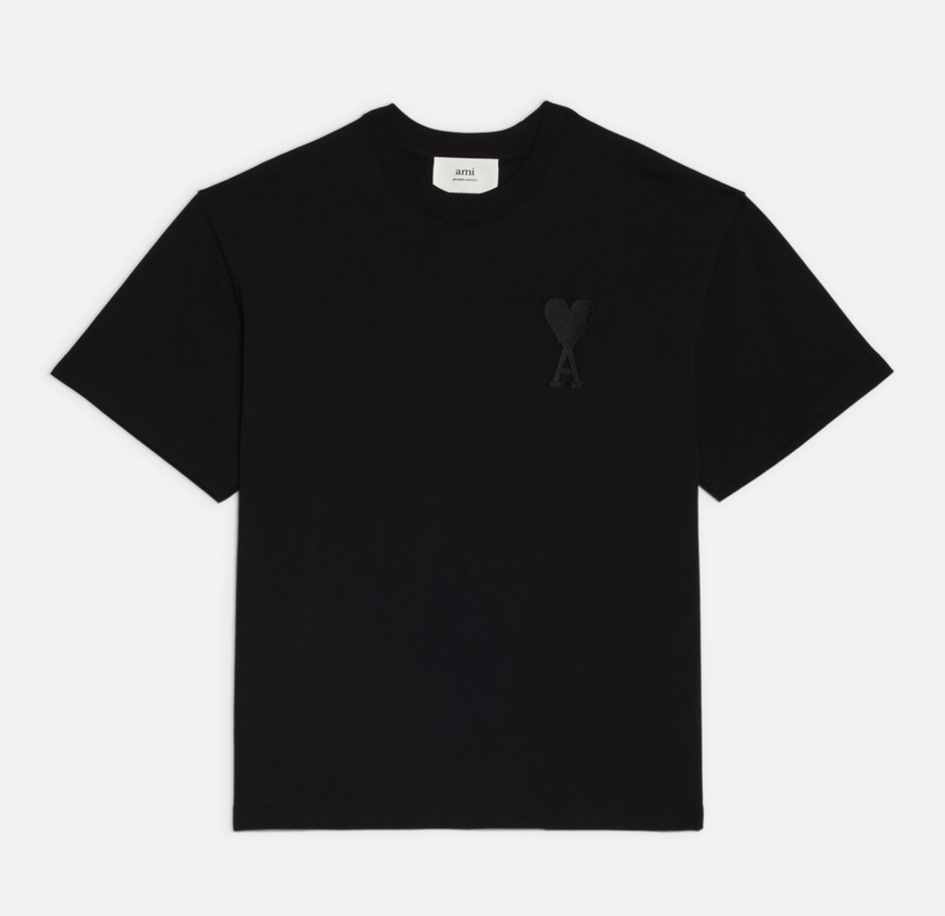 AMI Paris AMI Tonal Heart Crew Tee Black