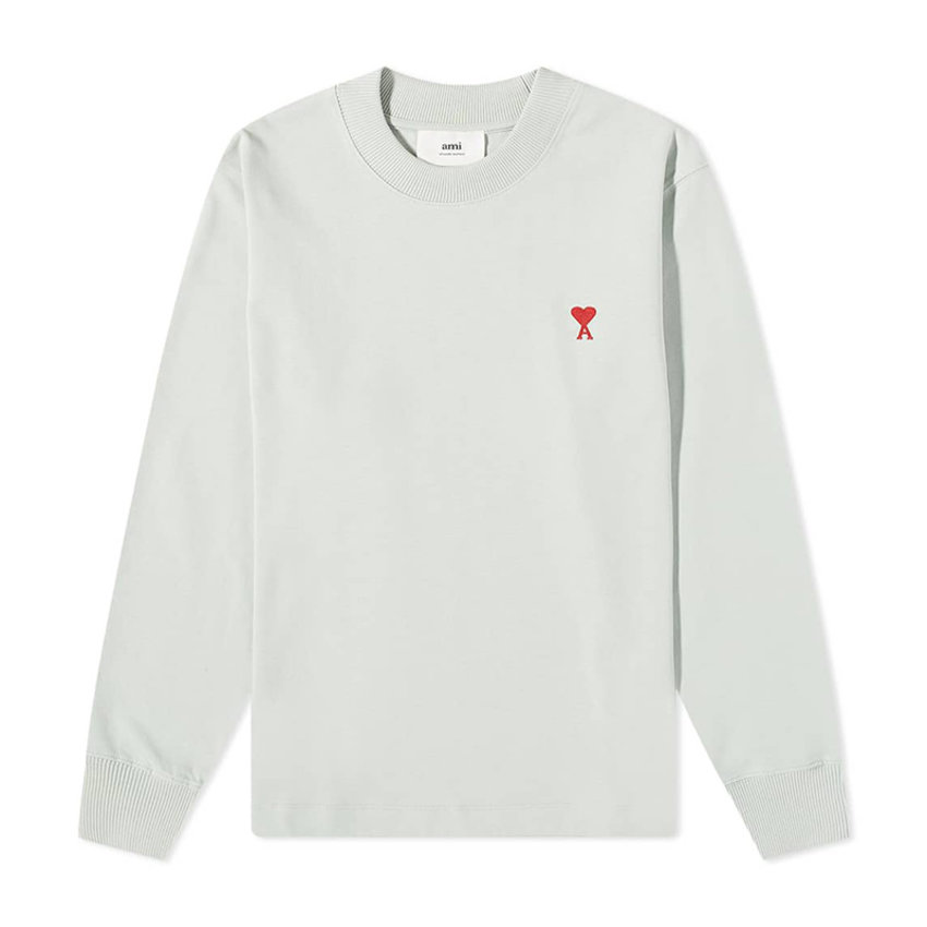 AMI Paris AMI Long Sleeve Small A Heart Tee Pale Green