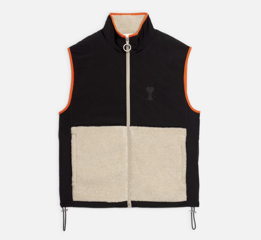 AMI Paris AMI Sherpa Zipped Vest Off White/Black