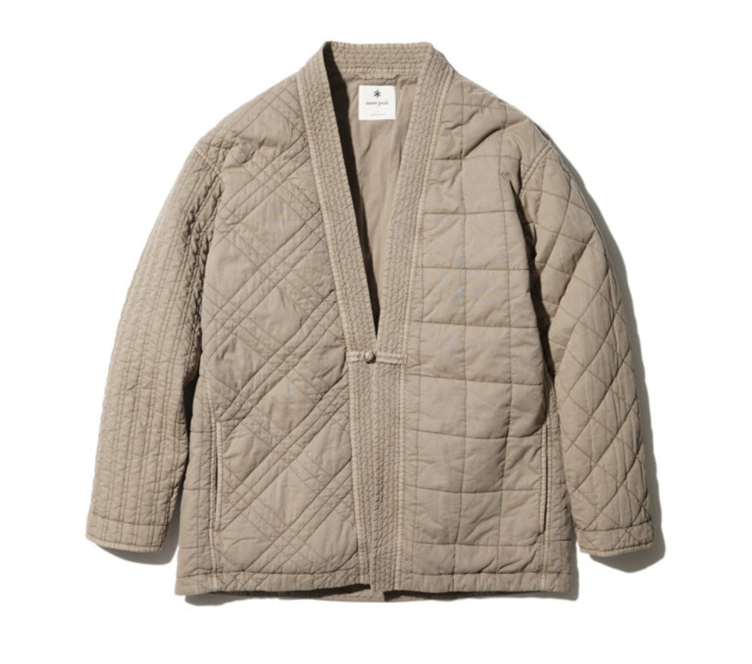 Snow Peak Patchwork Quilted NORAGI Jacket Brown