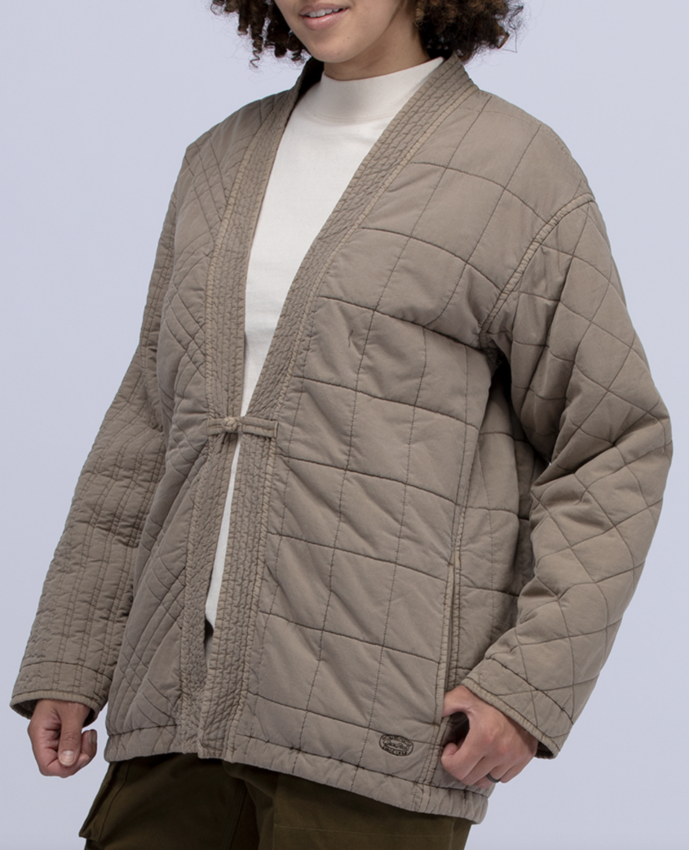 Snow Peak Patchwork Quilted NORAGI Jacket Brown