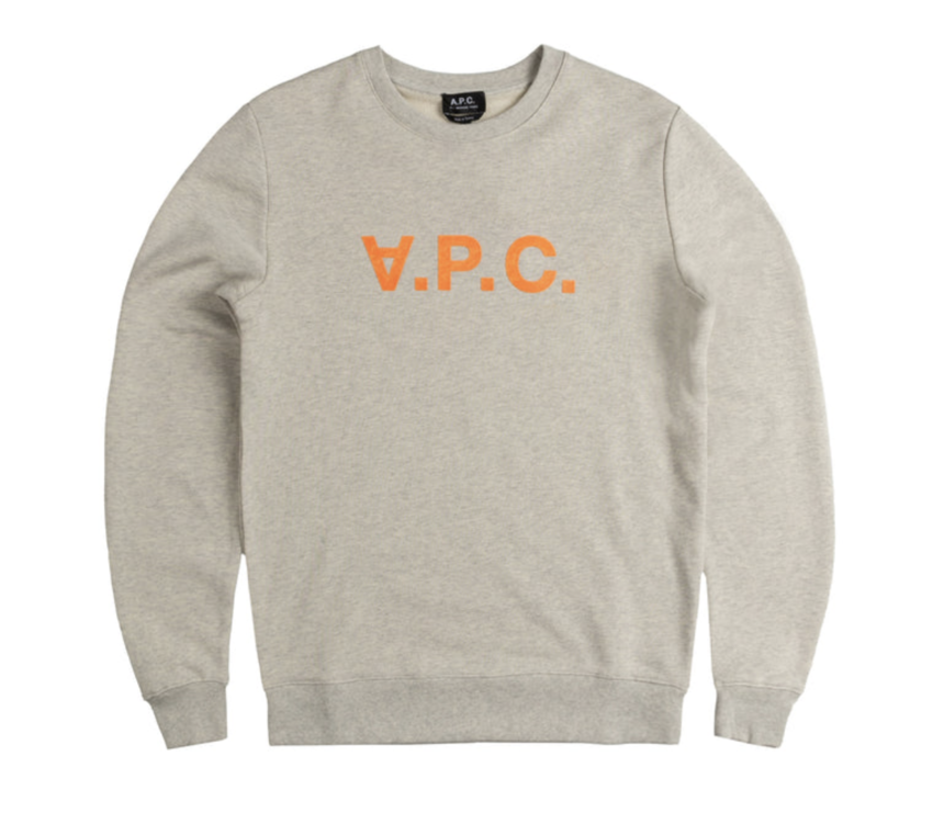 A.P.C. A.P.C. VPC Logo Crew Sweat Ecru Orange
