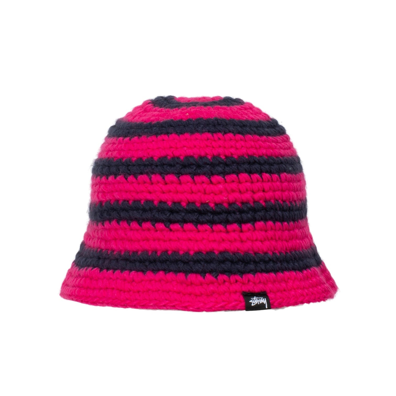 Swirl Knit Bucket Hat Hot Pink - UPTOWN