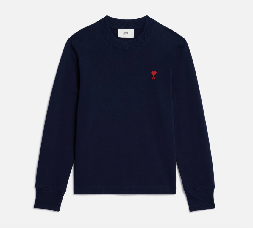 AMI Paris AMI Long Sleeve Small A Heart Nautic Blue
