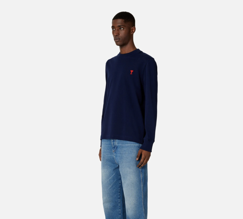 AMI Paris AMI Long Sleeve Small A Heart Nautic Blue