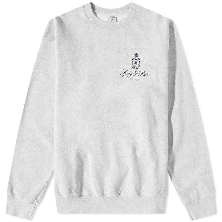 Sporty & Rich Vendome Crewneck - Heather Gray - Navy