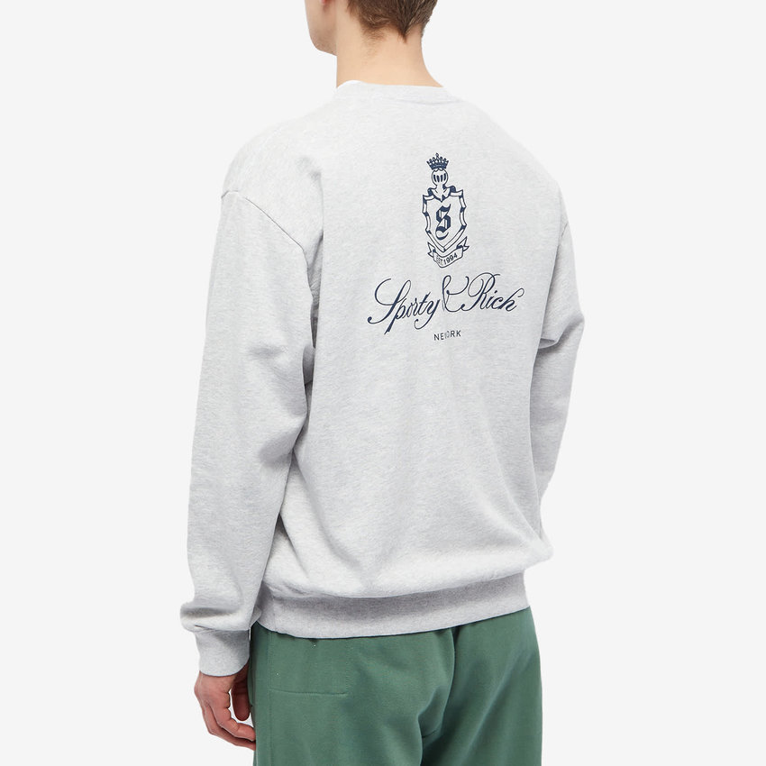 Sporty & Rich Vendome Crewneck - Heather Gray - Navy