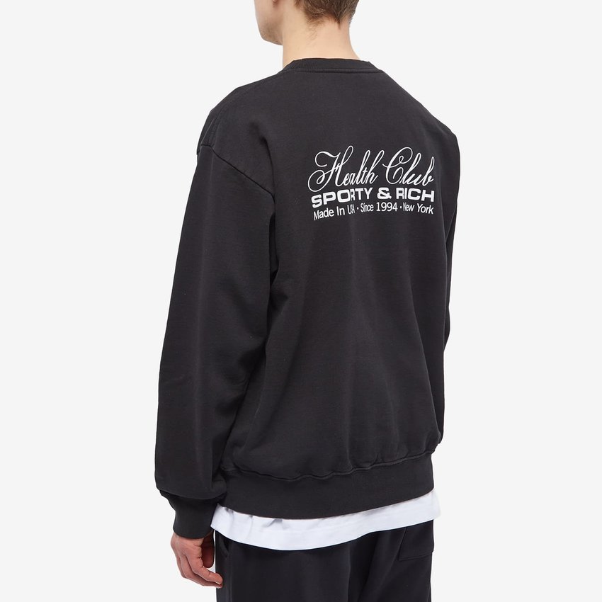 Sporty & Rich Made In USA Crewneck - Black - White