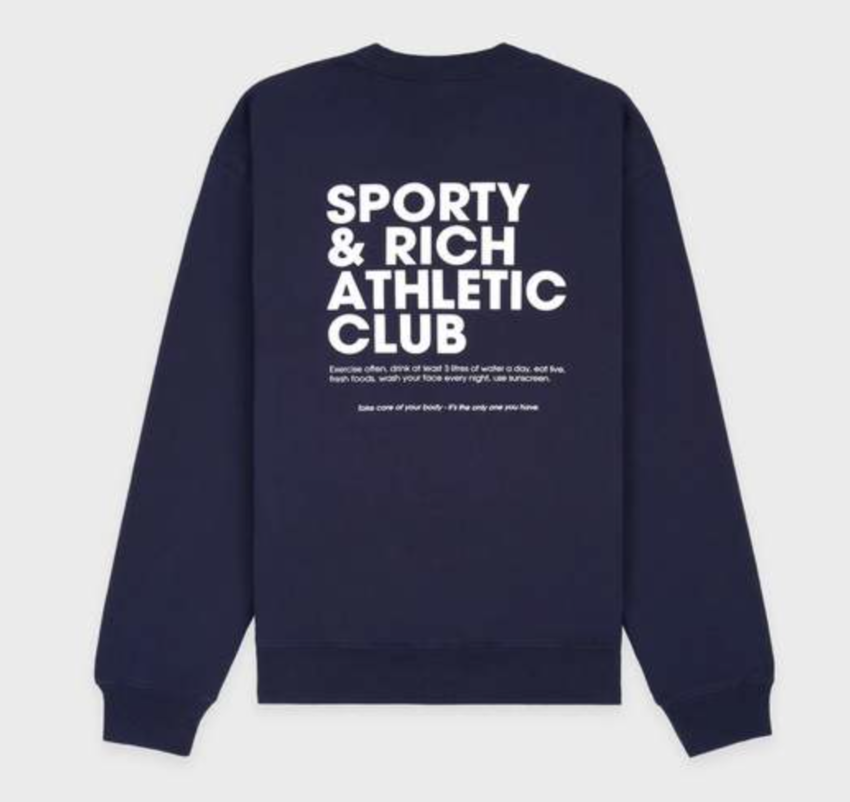 Sporty & Rich Exercise Often Crewneck - Navy White