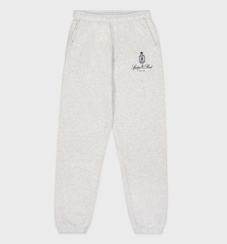 Sporty & Rich Vendome Sweatpant - Heather Gray - Navy