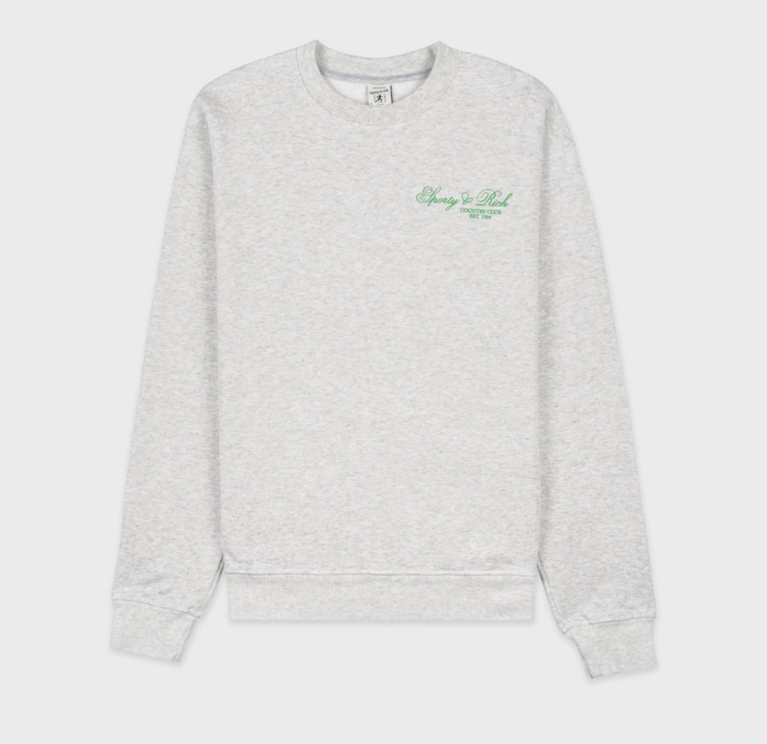 Sporty & Rich Villa Crewneck Heather Gray