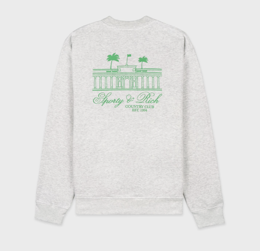 Sporty & Rich Villa Crewneck Heather Gray