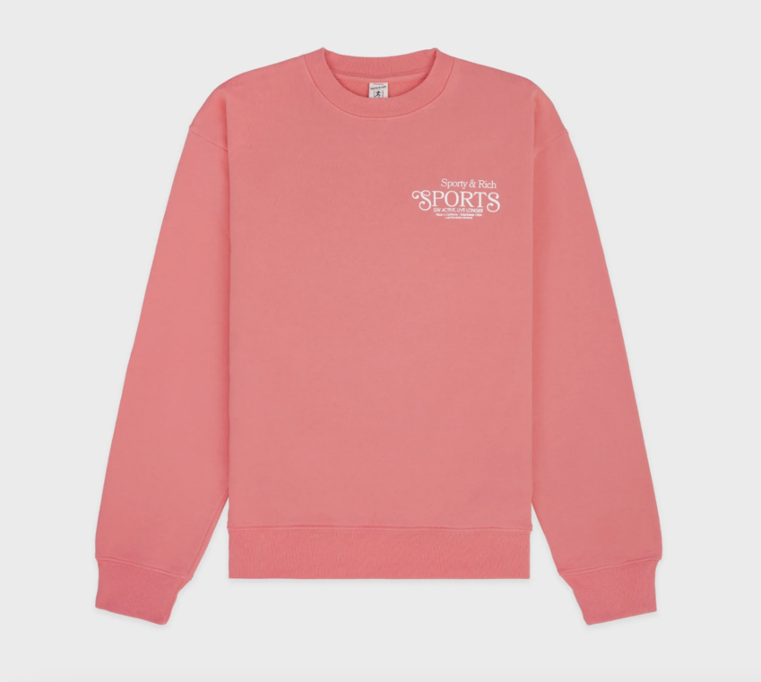 Sporty & Rich Bardot Sports Crewneck Strawberry