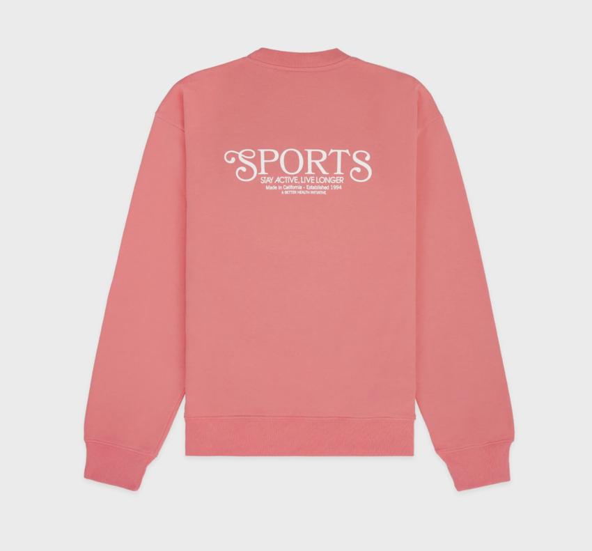 Sporty & Rich Bardot Sports Crewneck Strawberry