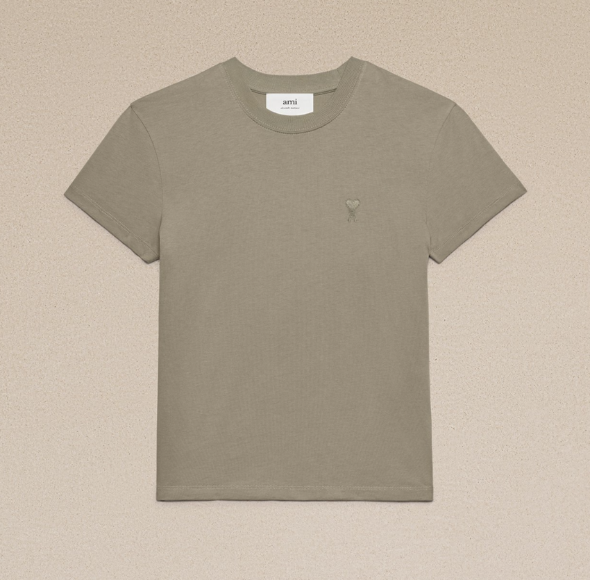 AMI Paris AMI de Coeur Tonal T-Shirt Taupe