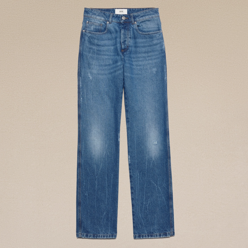 AMI Straight Fit Jeans Used Blue - UPTOWN