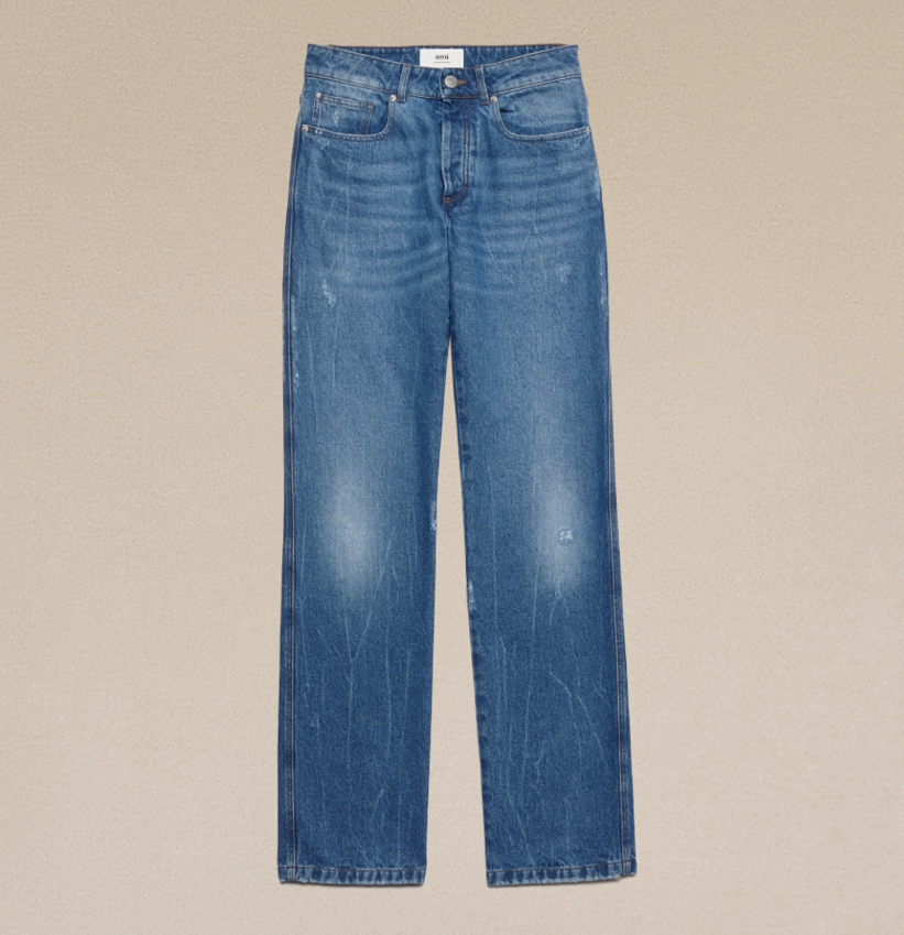 AMI Paris AMI Straight Fit Jeans Used Blue