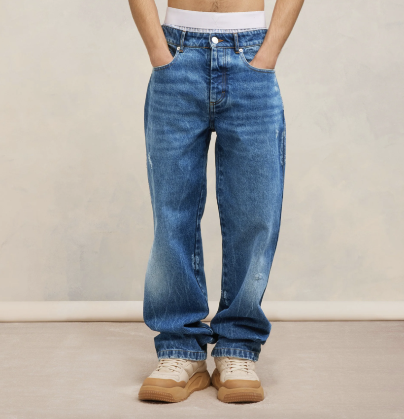 AMI Paris AMI Straight Fit Jeans Used Blue