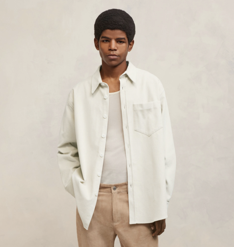 AMI Paris AMI Overshirt Patch Pocket Corduroy Ivory