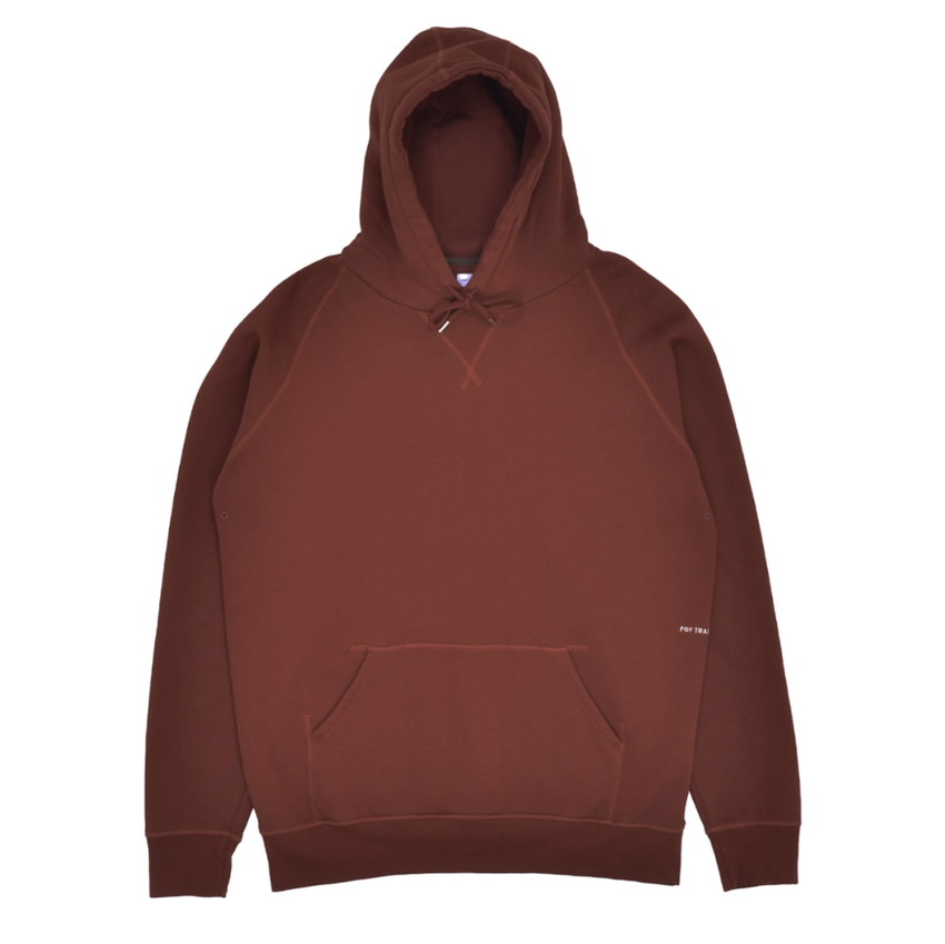 Pop Trading Company Logo Hooded Sweat Fired Brick Mesa Rose