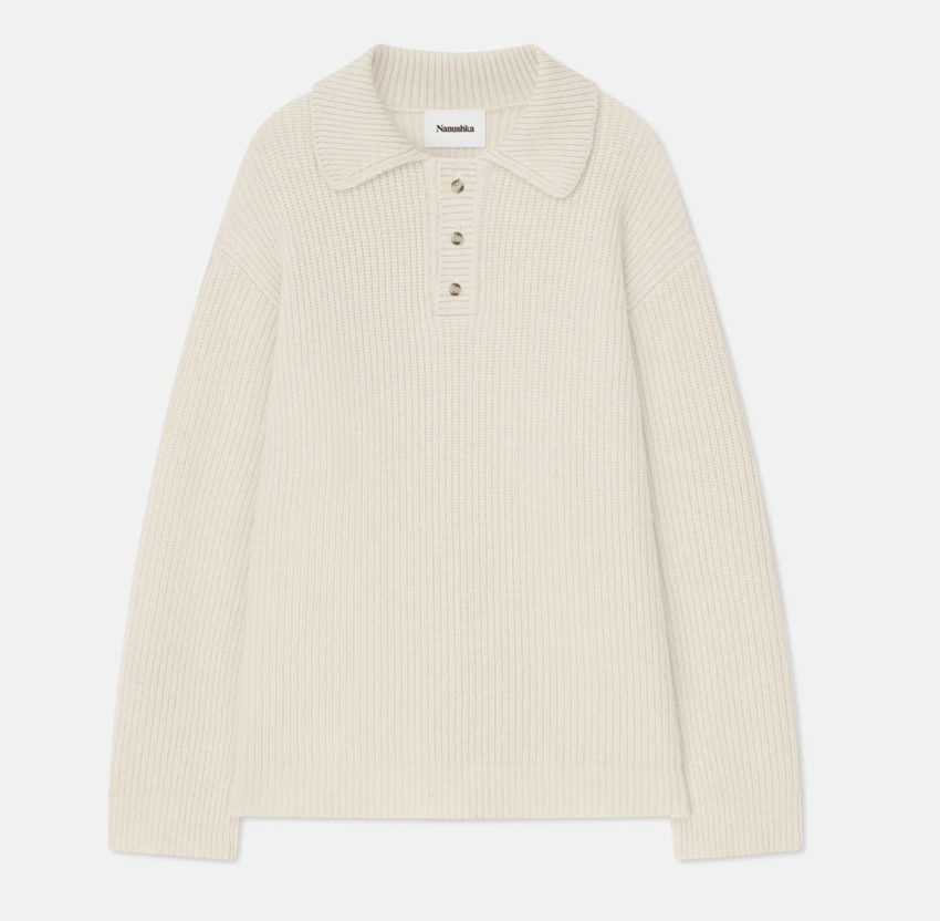 Nanushka Fulco Cashmere And Merino Jumper Creme