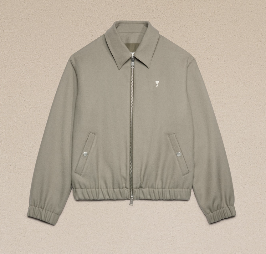 AMI Paris AMI Ami De Coeur Zipped Jacket Taupe