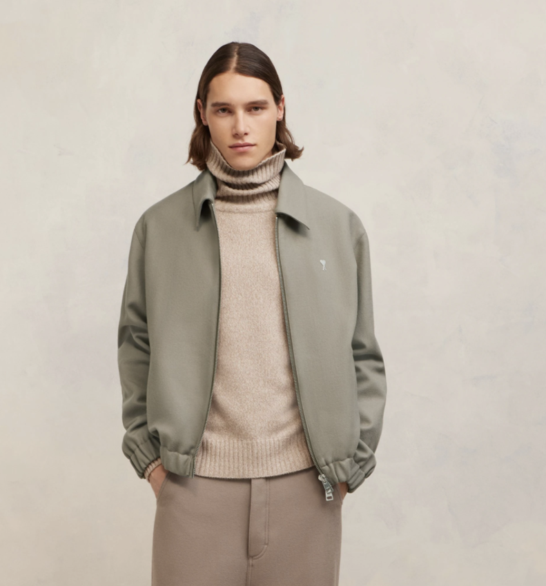 AMI Paris AMI Ami De Coeur Zipped Jacket Taupe