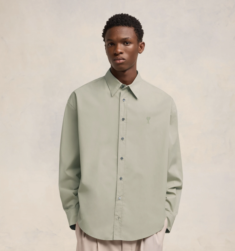AMI Paris AMI Ami De Coeur Classic Shirt Sage