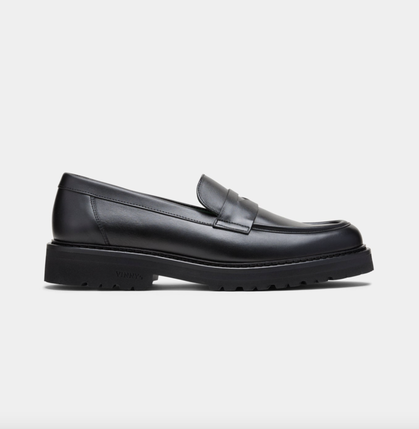 VINNY's Richee Penny Loafer Black Leather