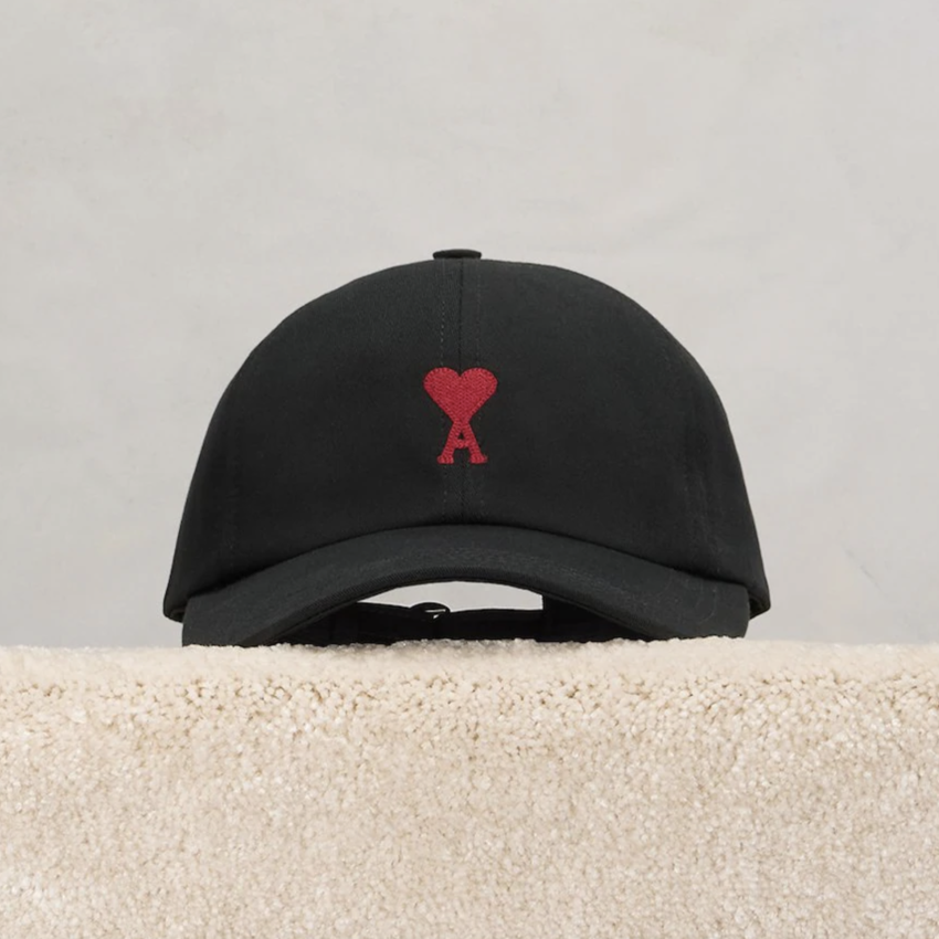 AMI Ami Paris Small A Canvas Cap Black - UPTOWN AMI Ami Paris Small A Canvas Cap Black - UPTOWN