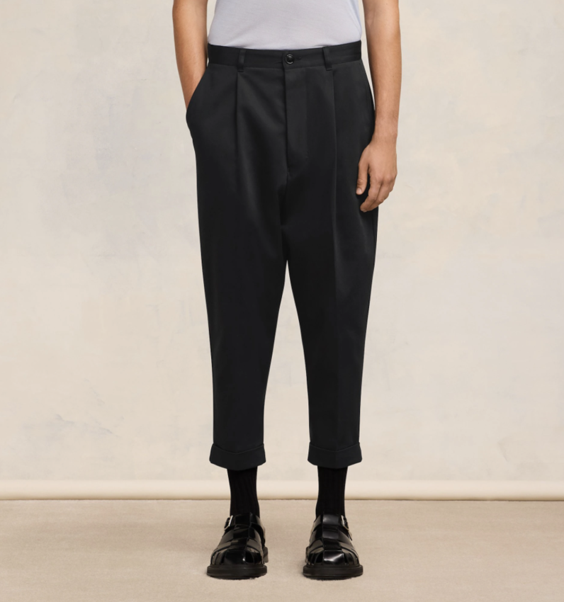 AMI Paris AMI Carrot Oversized Satin Trousers Black