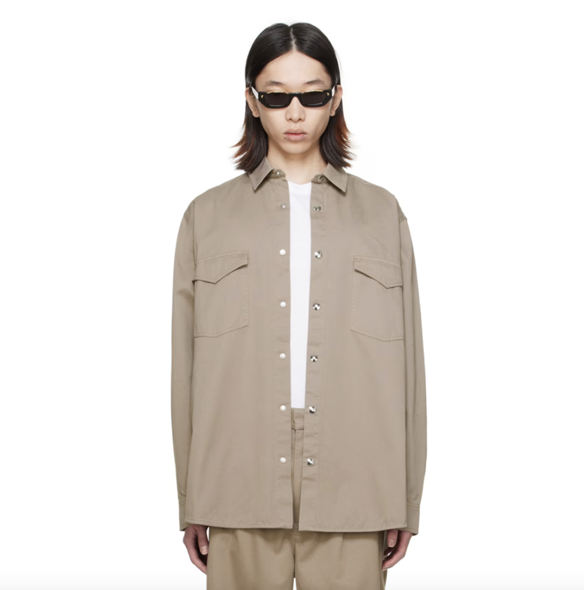Nanushka Kinny Soft Twill Shirt Grey