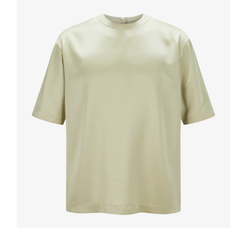 Nanushka Isaac Slip Satin T-Shirt Porcelain