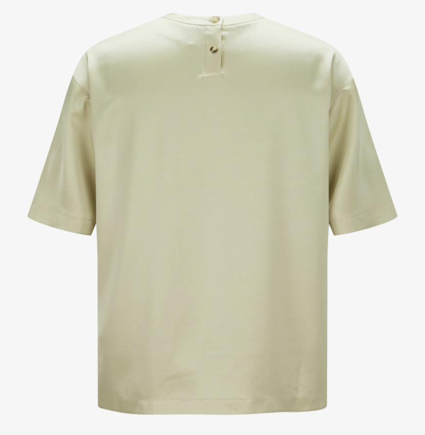 Nanushka Isaac Slip Satin T-Shirt Porcelain
