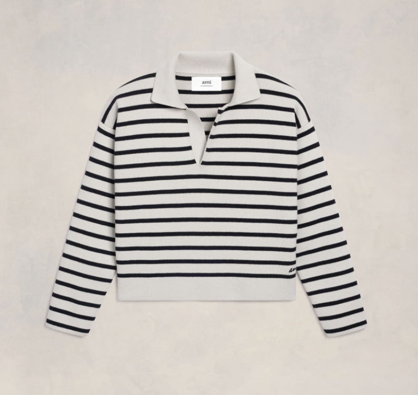 AMI Paris AMI Embroidery Sailor Polo Chalk/Black