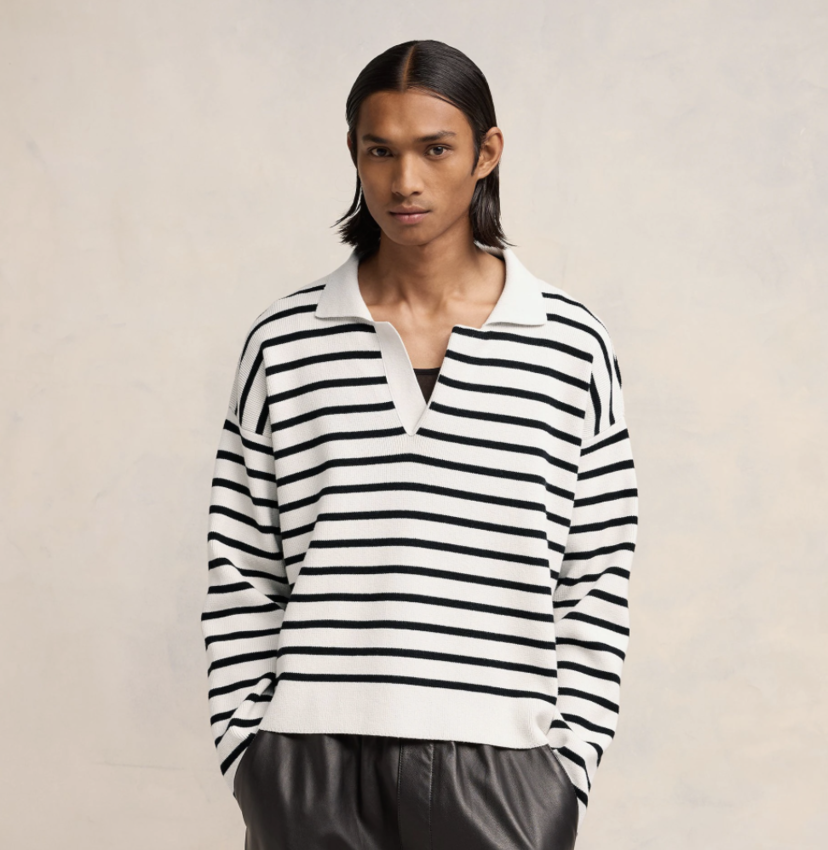 AMI Paris AMI Embroidery Sailor Polo Chalk/Black