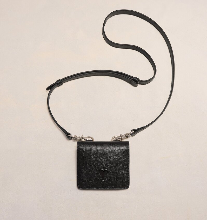 AMI Paris AMI Ami De Coeur Strap Card Holder Black